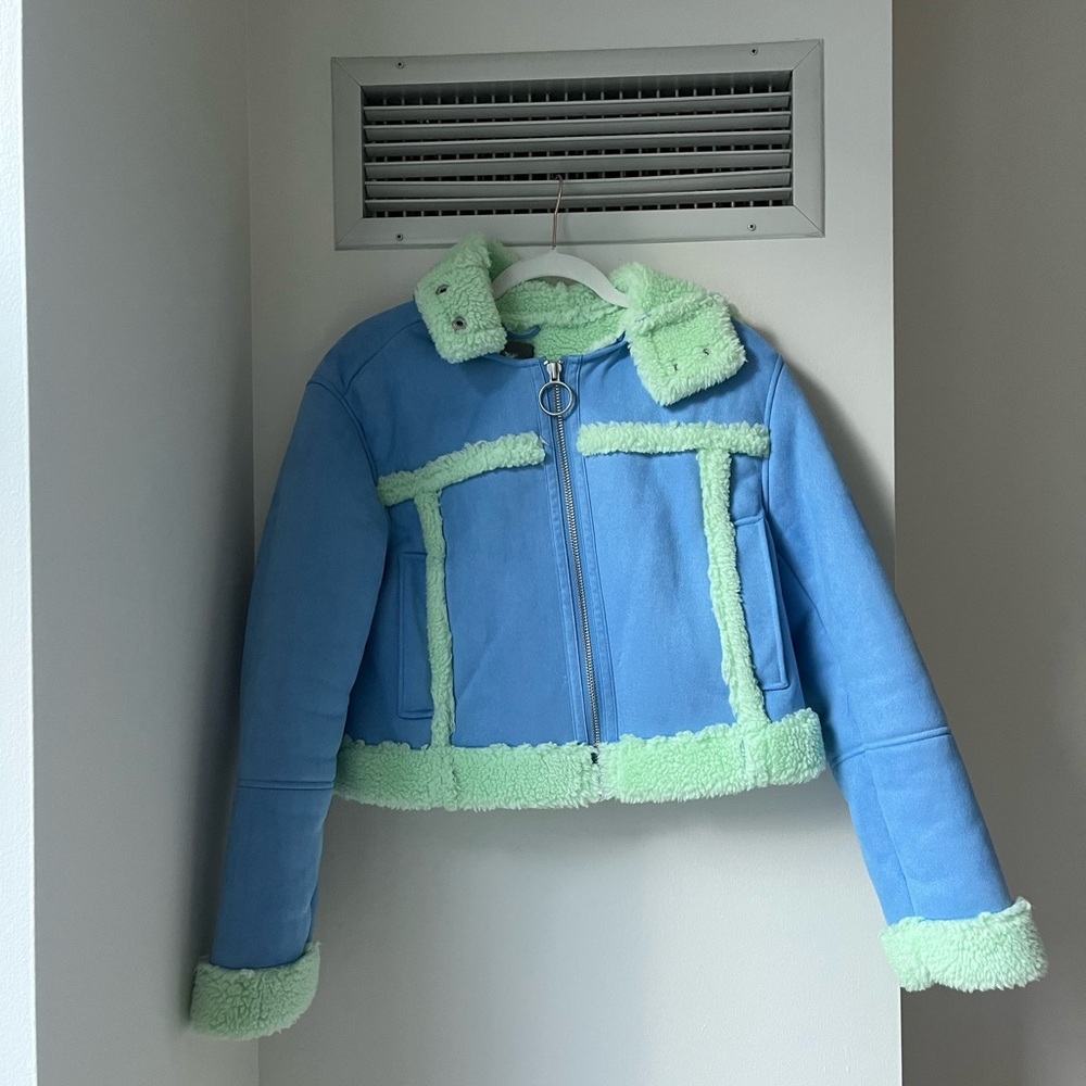 Urban Outfitters Blue and Green Puffer Jacket